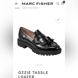 Chunky lug heel penny loafers with tassels.